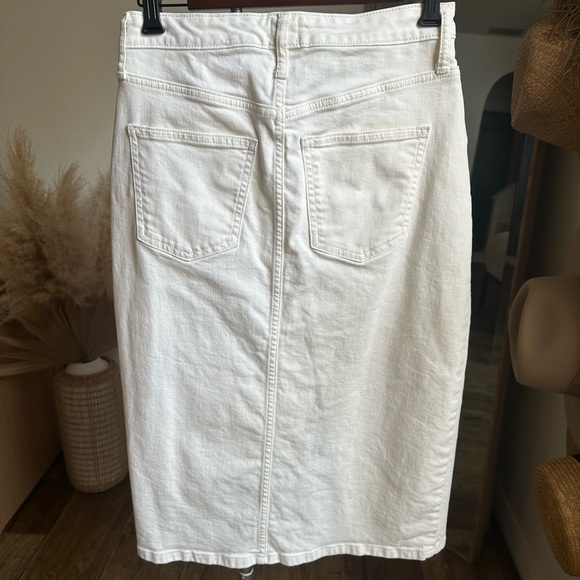 Cream Midi Denim Skirt - Picture 5 of 5